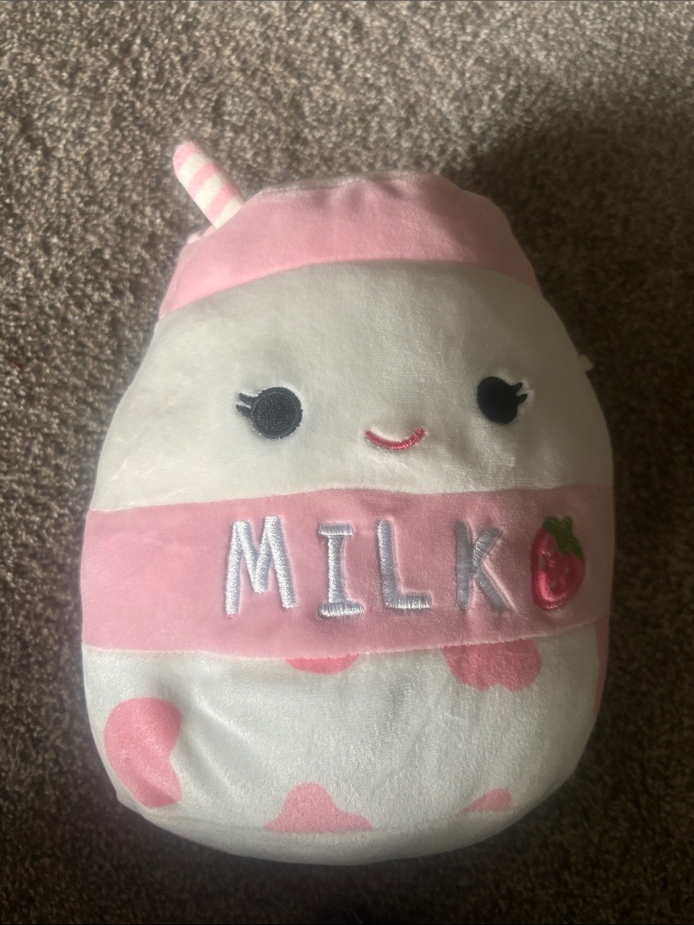Squishmallows Pink & White Milk Bottle Plush